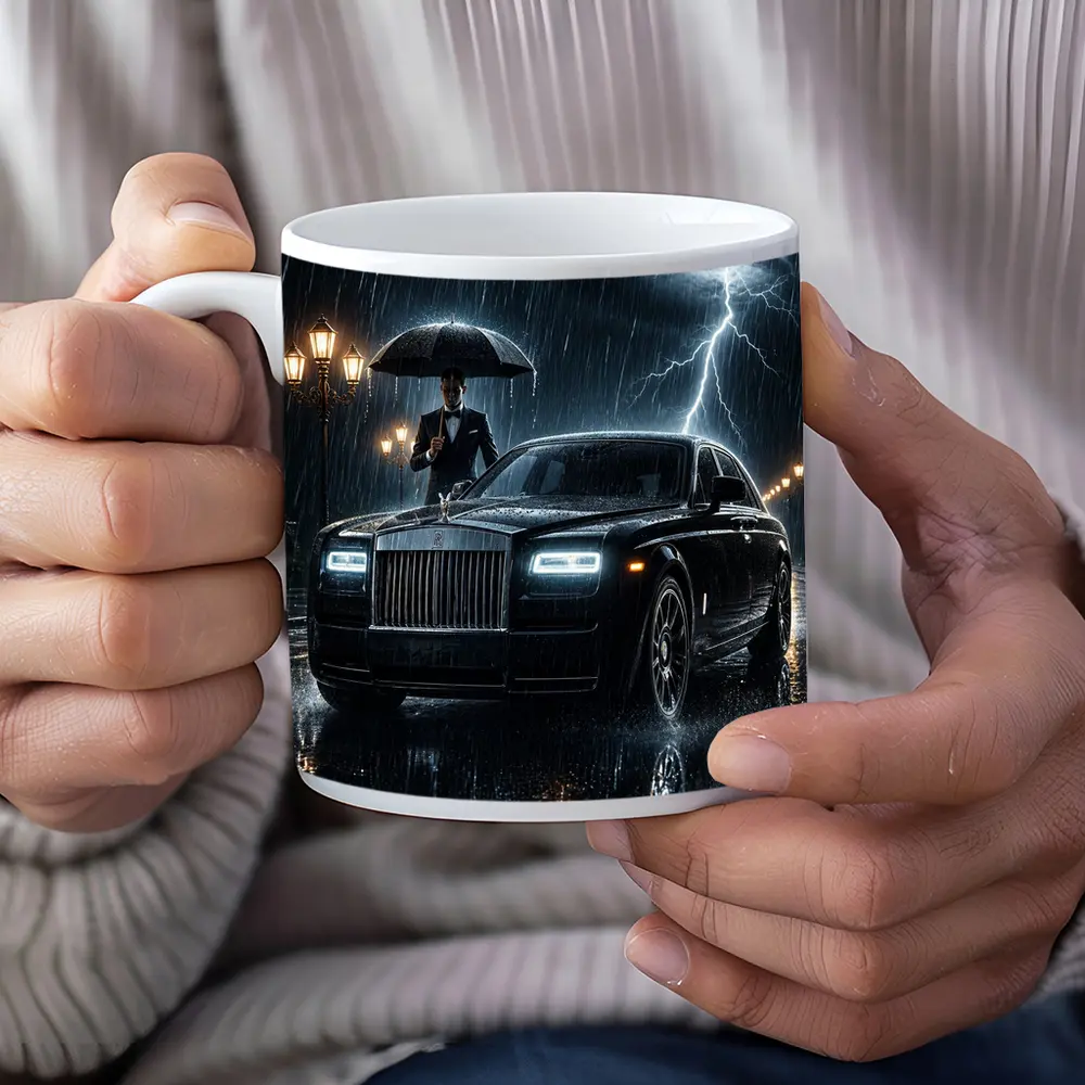 Rolls Royce Phantom Black Rainy Night Storm – Mugs
