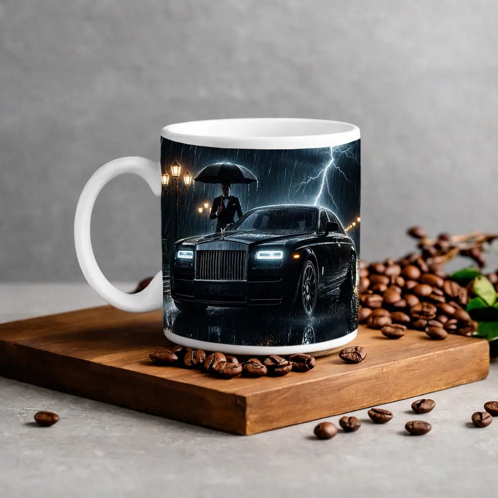 Rolls Royce Phantom Black Rainy Night Storm – Mugs