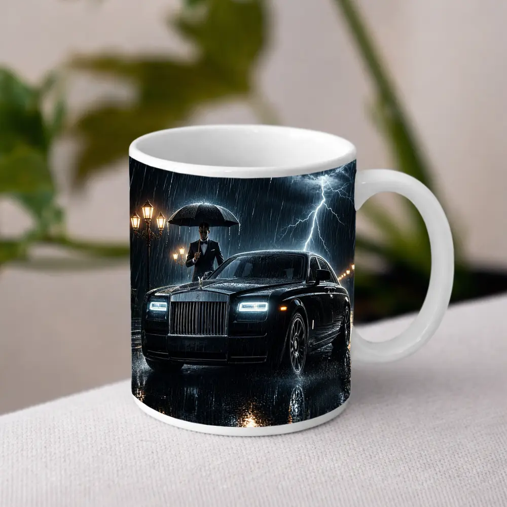 Rolls Royce Phantom Black Rainy Night Storm – Mugs