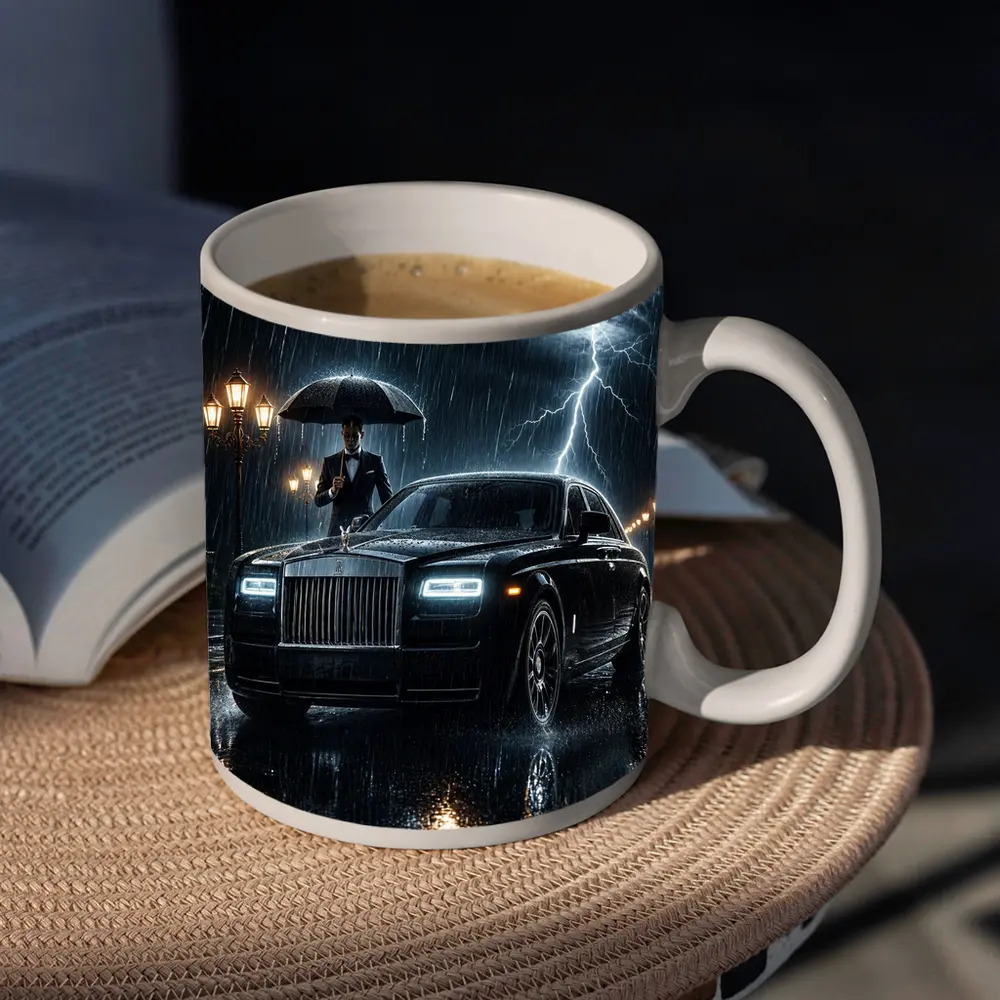 Rolls Royce Phantom Black Rainy Night Storm – Mugs