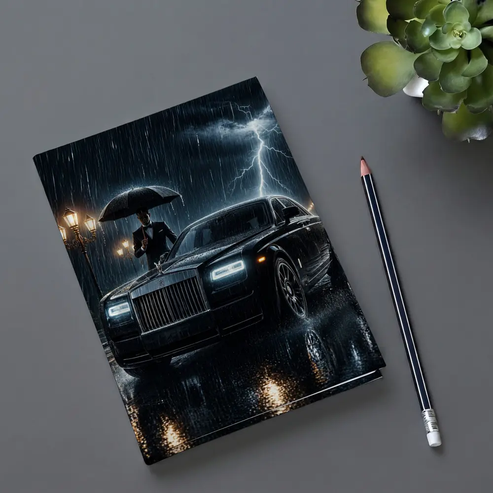 Rolls Royce Phantom Black Rainy Night Storm – Notebooks