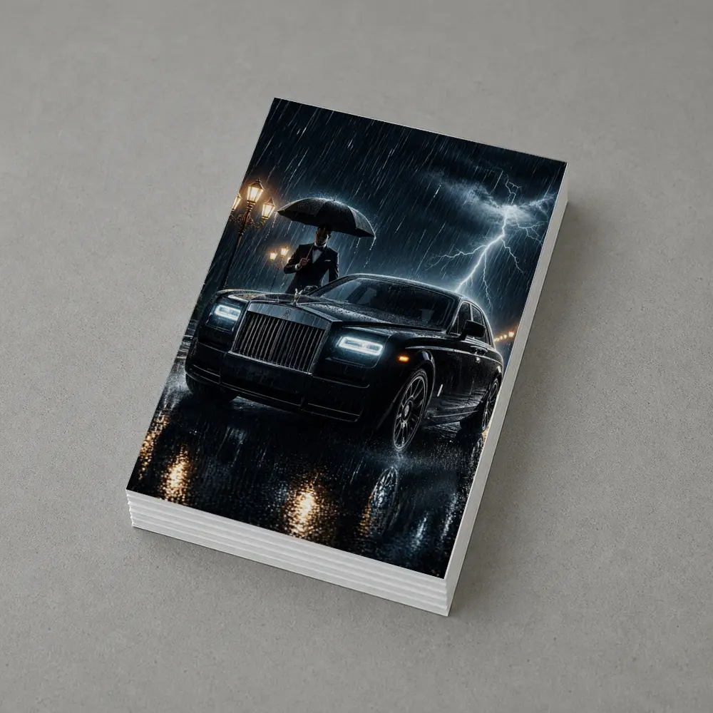 Rolls Royce Phantom Black Rainy Night Storm – Postcards