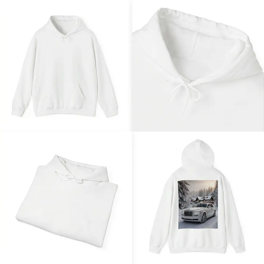 Rolls Royce Phantom White Winter Snow Forest – Hoodies