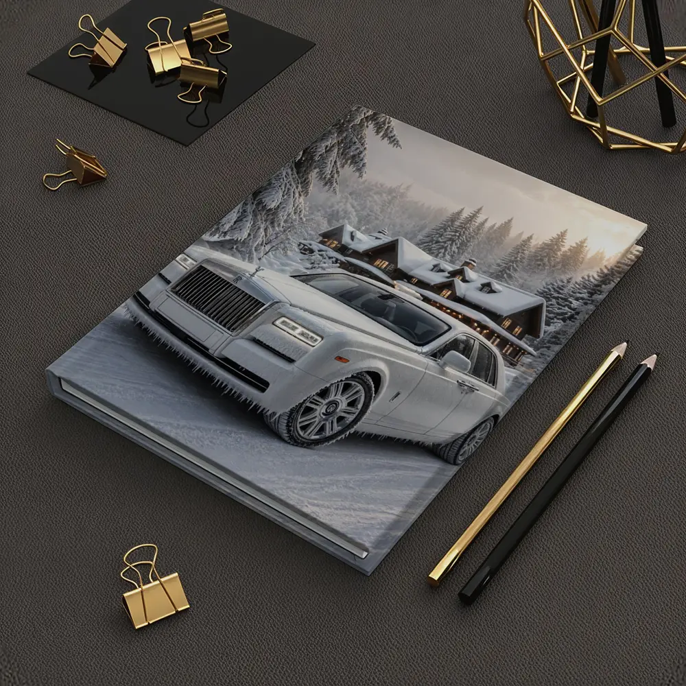 Rolls Royce Phantom White Winter Snow Forest – Notebooks