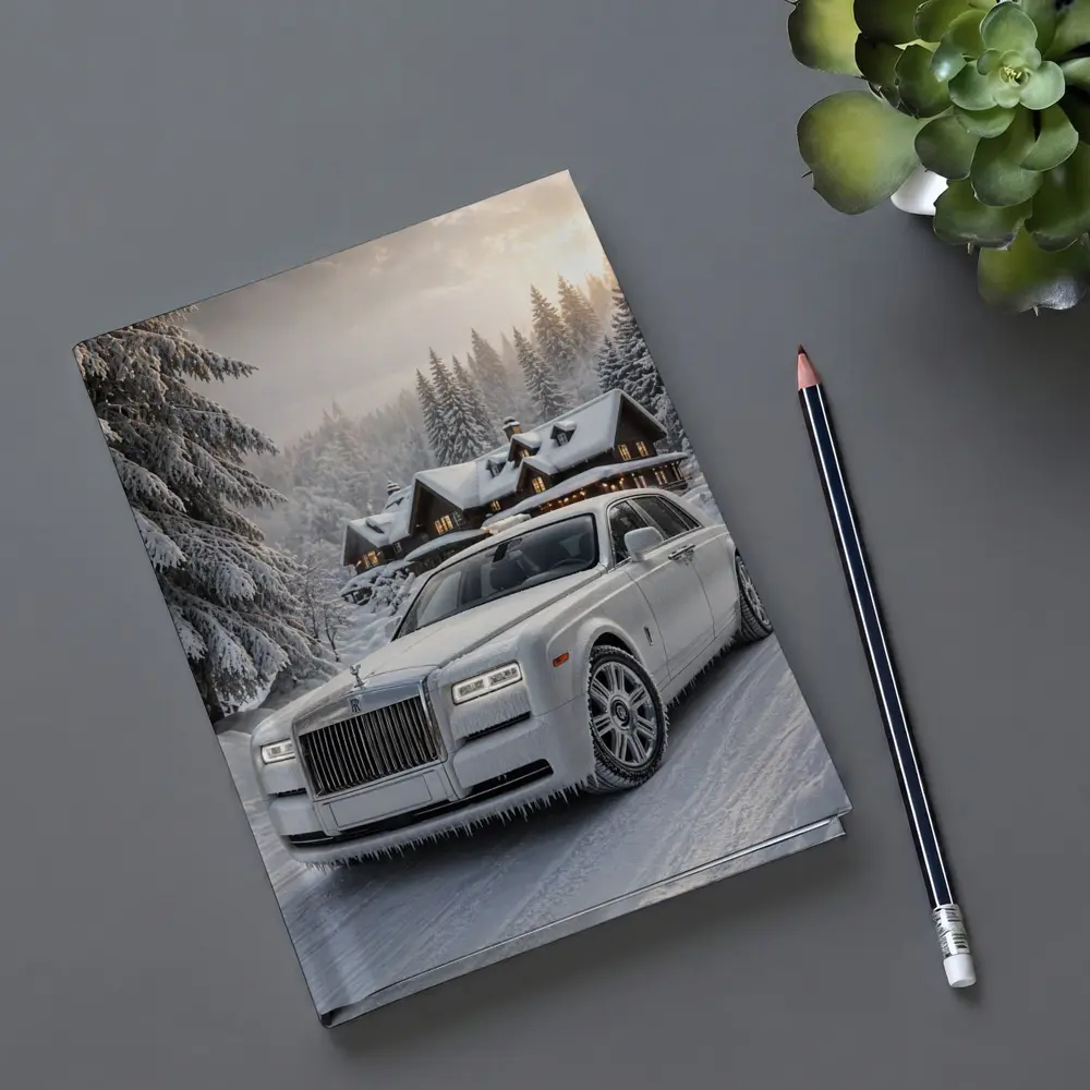 Rolls Royce Phantom White Winter Snow Forest – Notebooks