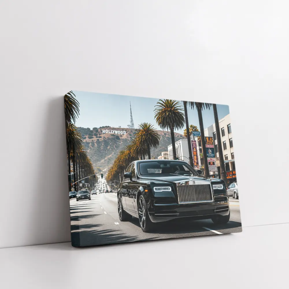 Rolls Royce Ghost Black Hollywood Boulevard Los Angeles – Wall Art
