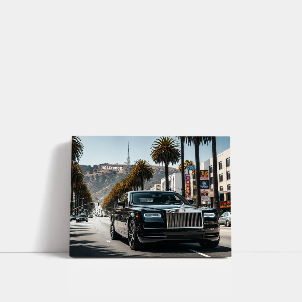 Rolls Royce Ghost Black Hollywood Boulevard Los Angeles – Wall Art