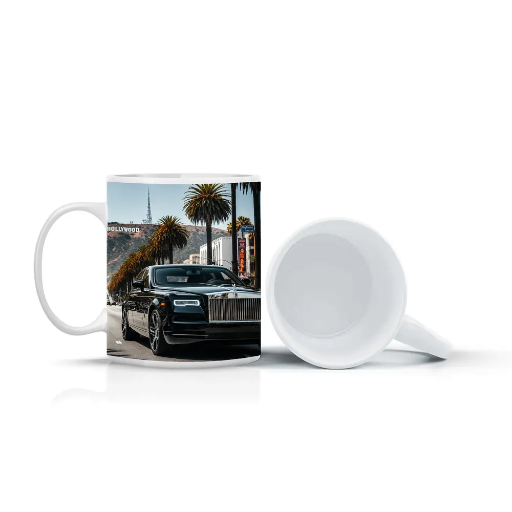 Rolls Royce Ghost Black Hollywood Boulevard Los Angeles – Mugs