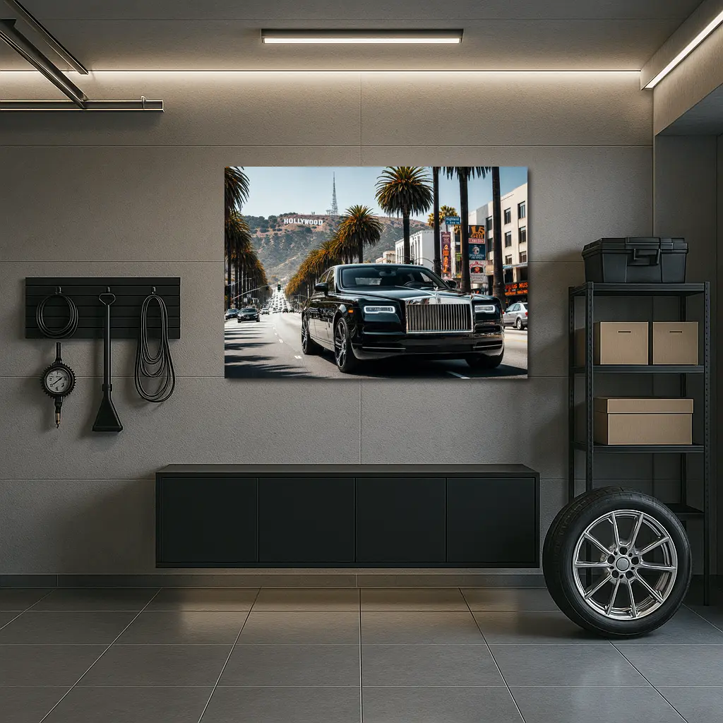 Rolls Royce Ghost Black Hollywood Boulevard Los Angeles – Wall Art