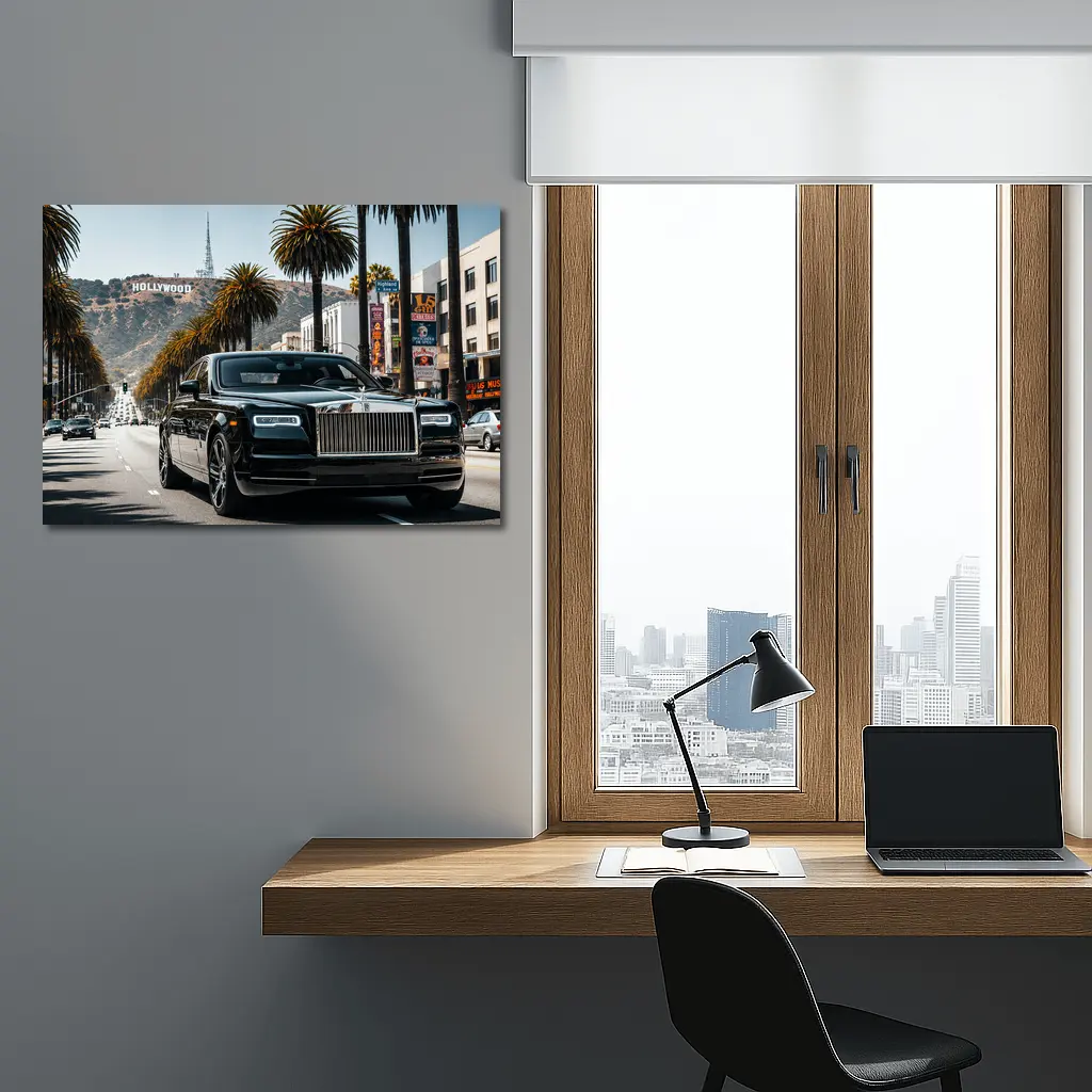 Rolls Royce Ghost Black Hollywood Boulevard Los Angeles – Wall Art