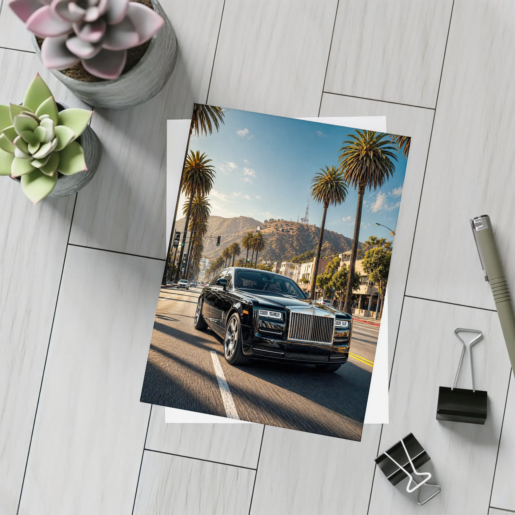 Rolls Royce Phantom Cruising Los Angeles Street – Postcards