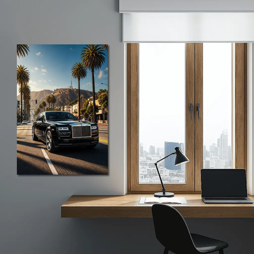 Rolls Royce Phantom Cruising Los Angeles Street – Wall Art