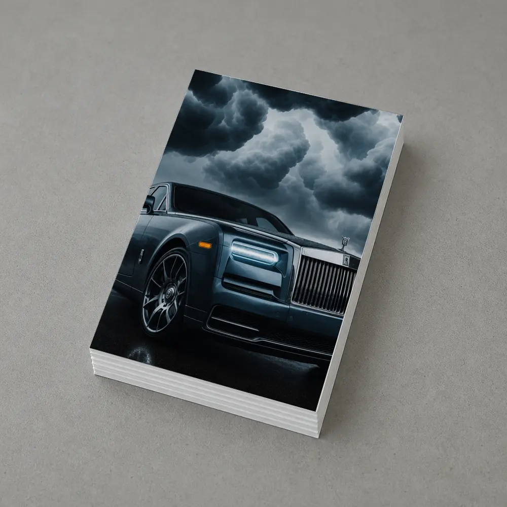 Rolls Royce Phantom Under Dark Stormy Skies – Postcards