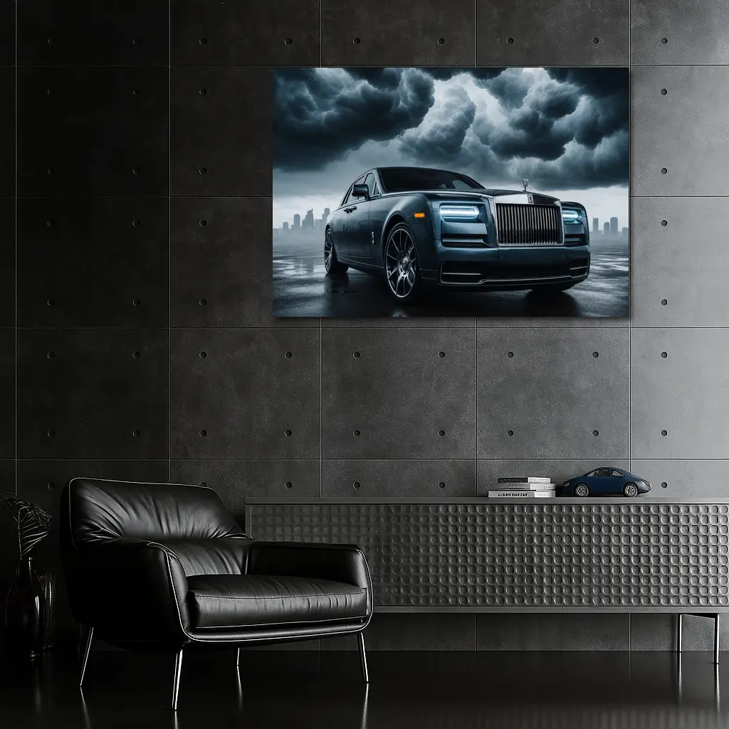 Rolls Royce Phantom Under Dark Stormy Skies – Wall Art