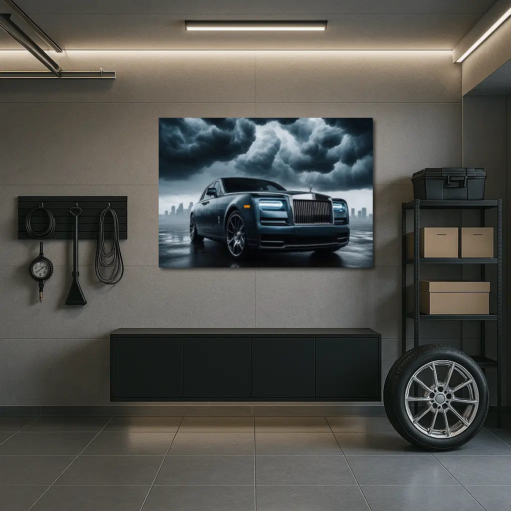 Rolls Royce Phantom Under Dark Stormy Skies – Wall Art