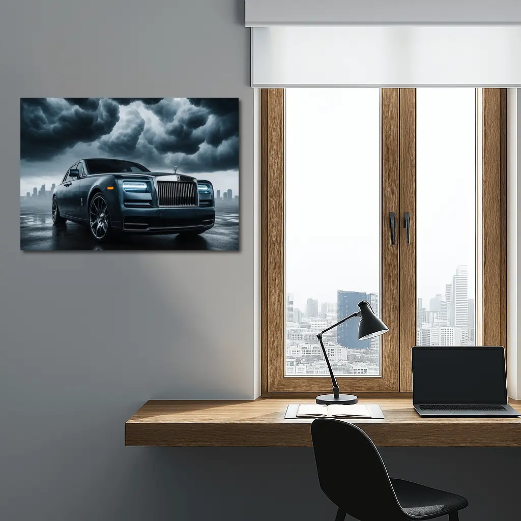 Rolls Royce Phantom Under Dark Stormy Skies – Wall Art