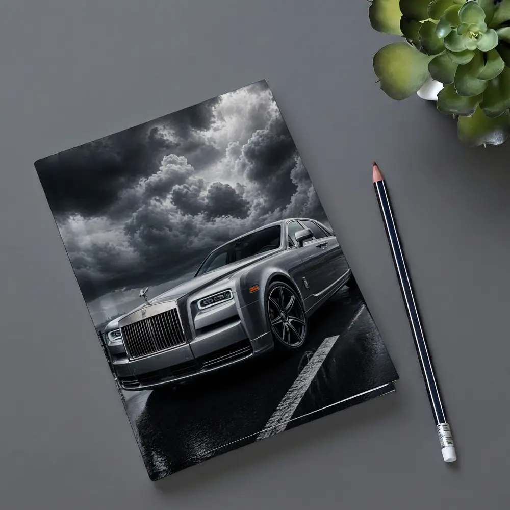 Rolls Royce Phantom Under Stormy Dark Skies – Notebooks