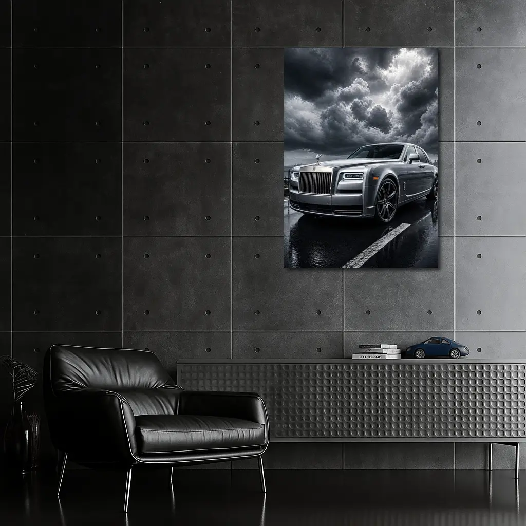 Rolls Royce Phantom Under Stormy Dark Skies – Wall Art
