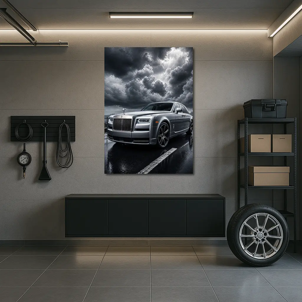 Rolls Royce Phantom Under Stormy Dark Skies – Wall Art