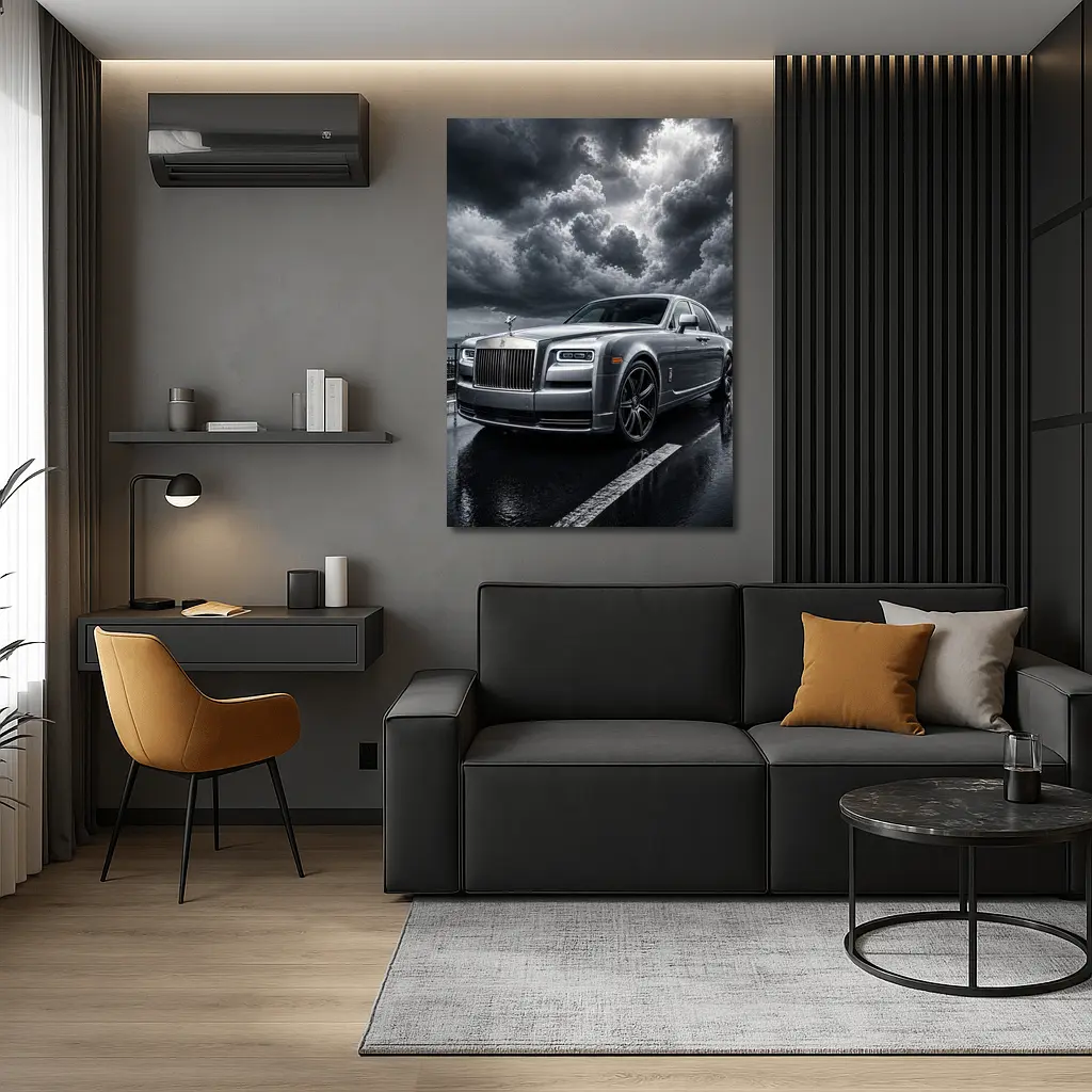 Rolls Royce Phantom Under Stormy Dark Skies – Wall Art
