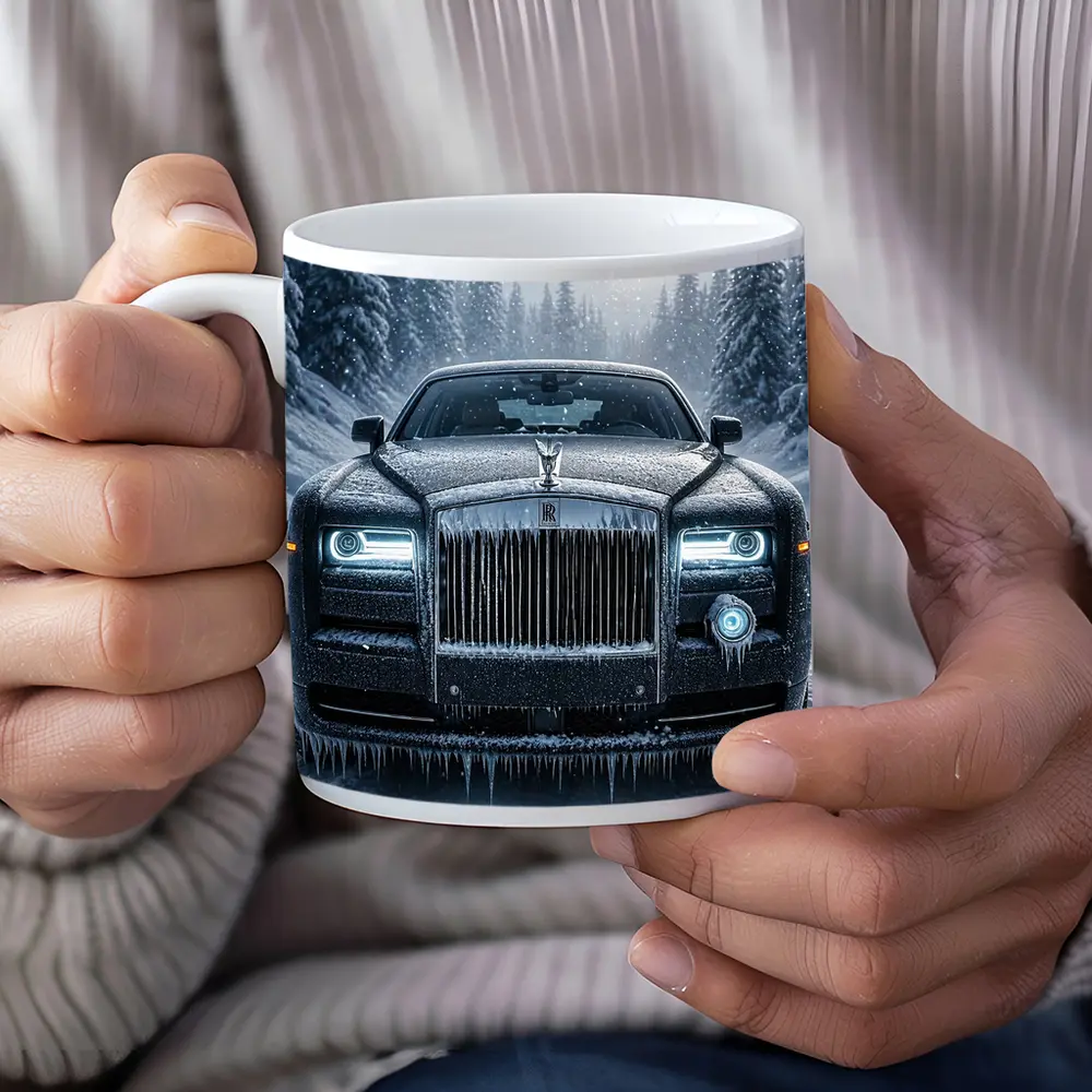 Rolls Royce Phantom Frozen Winter Snow Forest – Mugs