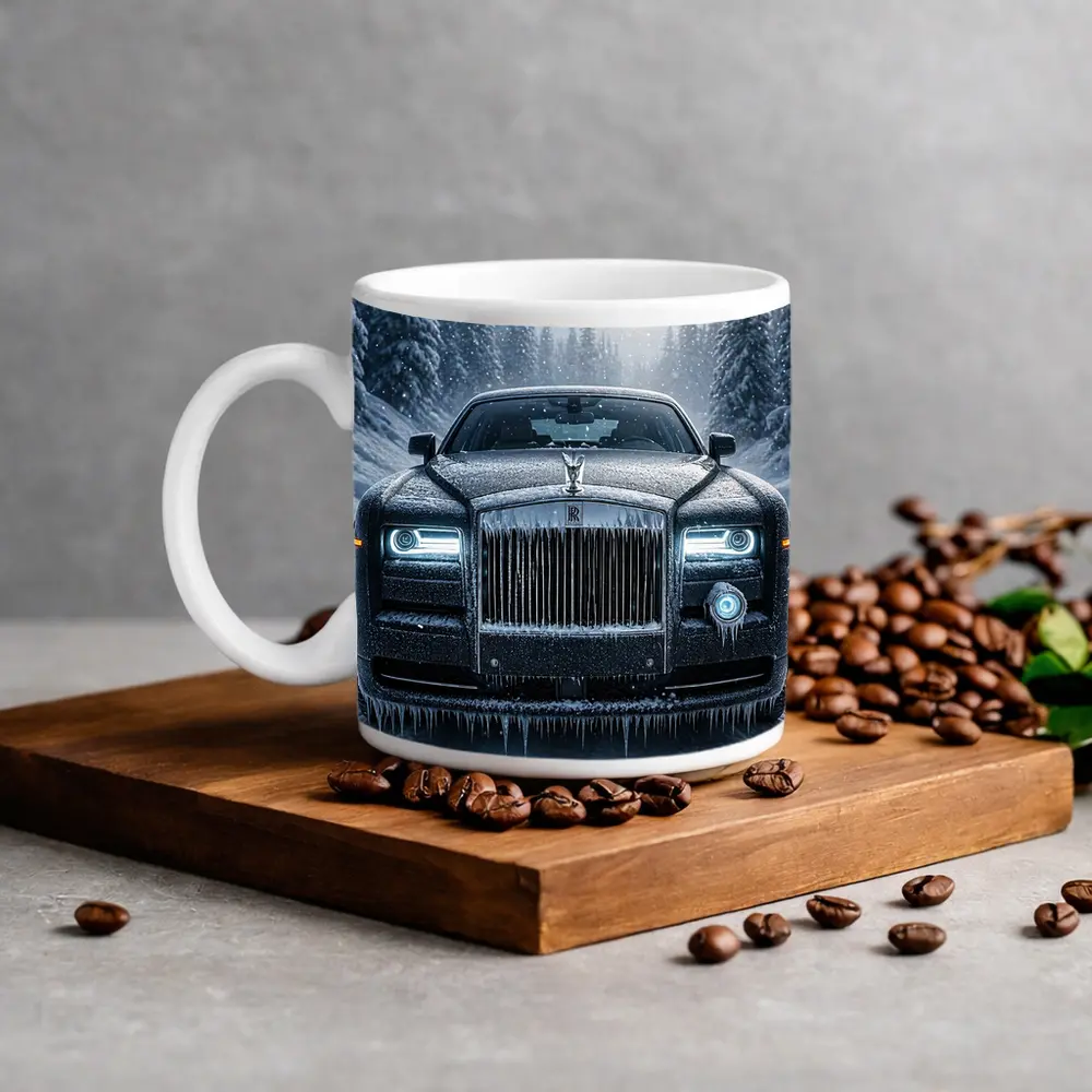 Rolls Royce Phantom Frozen Winter Snow Forest – Mugs
