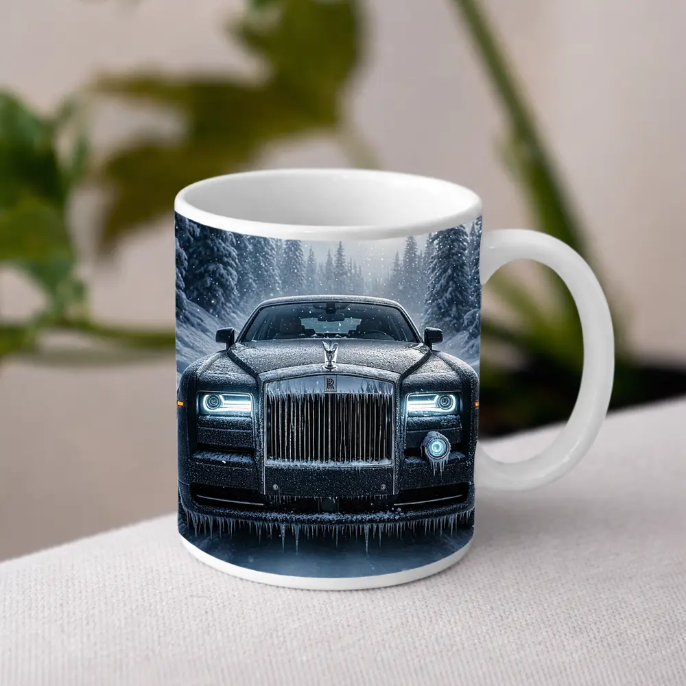 Rolls Royce Phantom Frozen Winter Snow Forest – Mugs