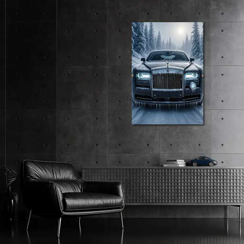 Rolls Royce Phantom Frozen Winter Snow Forest – Wall Art