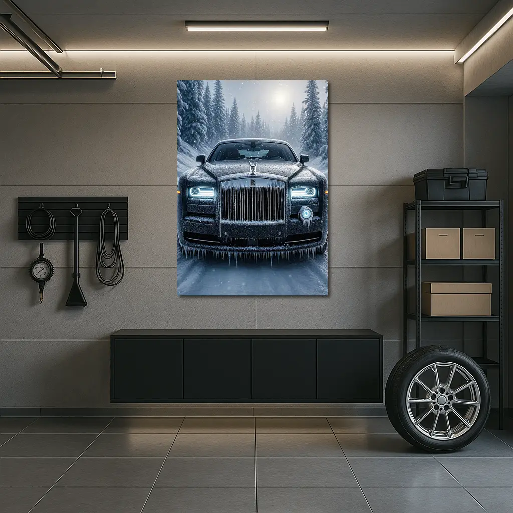 Rolls Royce Phantom Frozen Winter Snow Forest – Wall Art
