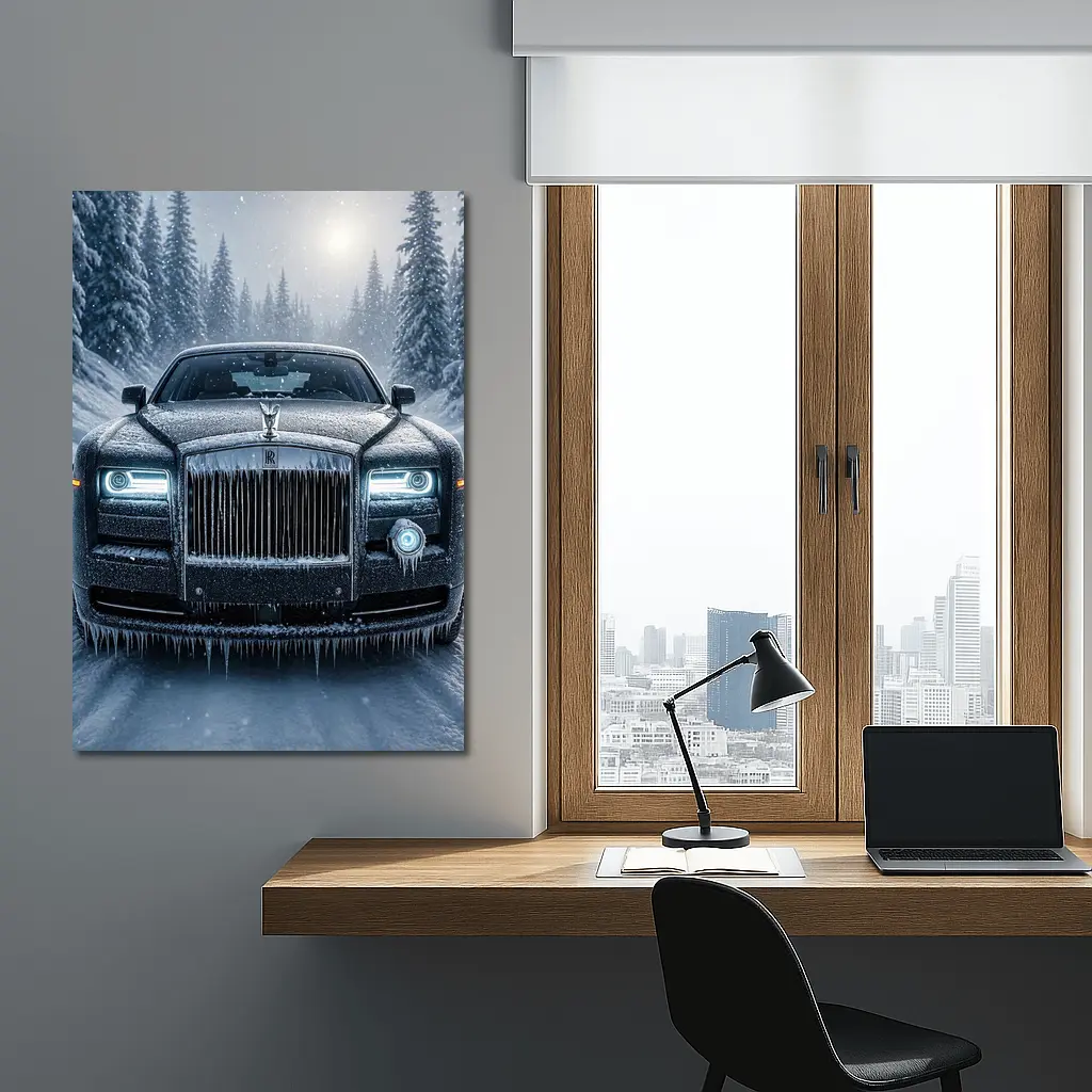 Rolls Royce Phantom Frozen Winter Snow Forest – Wall Art