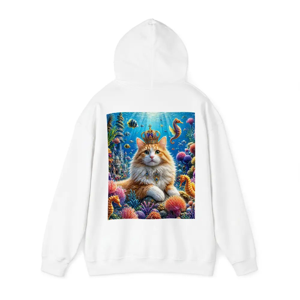 Royal Cat Wearing Crown Underwater Coral Kingdom – Hoodies