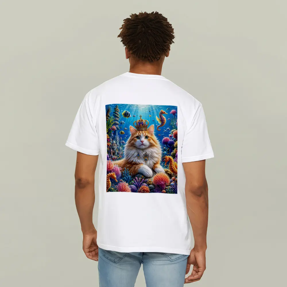 Royal Cat Wearing Crown Underwater Coral Kingdom – T-Shirts