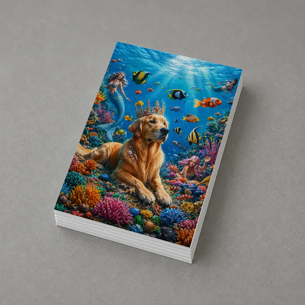 Golden Retriever King Underwater Coral Reef Fantasy – Postcards