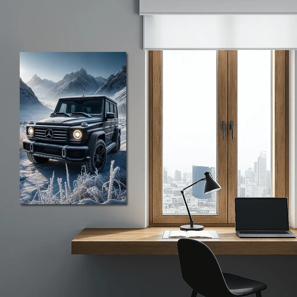 Mercedes Benz G Class Frozen Winter Mountains – Wall Art