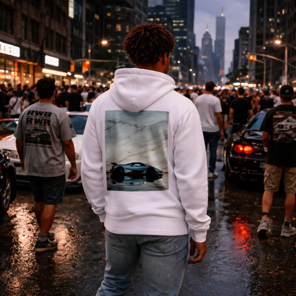 SSC Tuatara Supercar Against Marble Wall – Hoodies