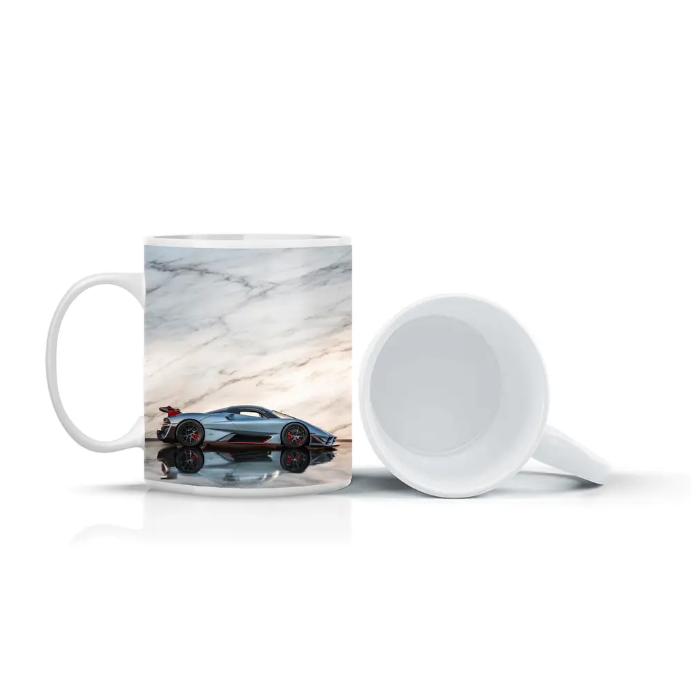 SSC Tuatara Supercar Against Marble Wall – Mugs