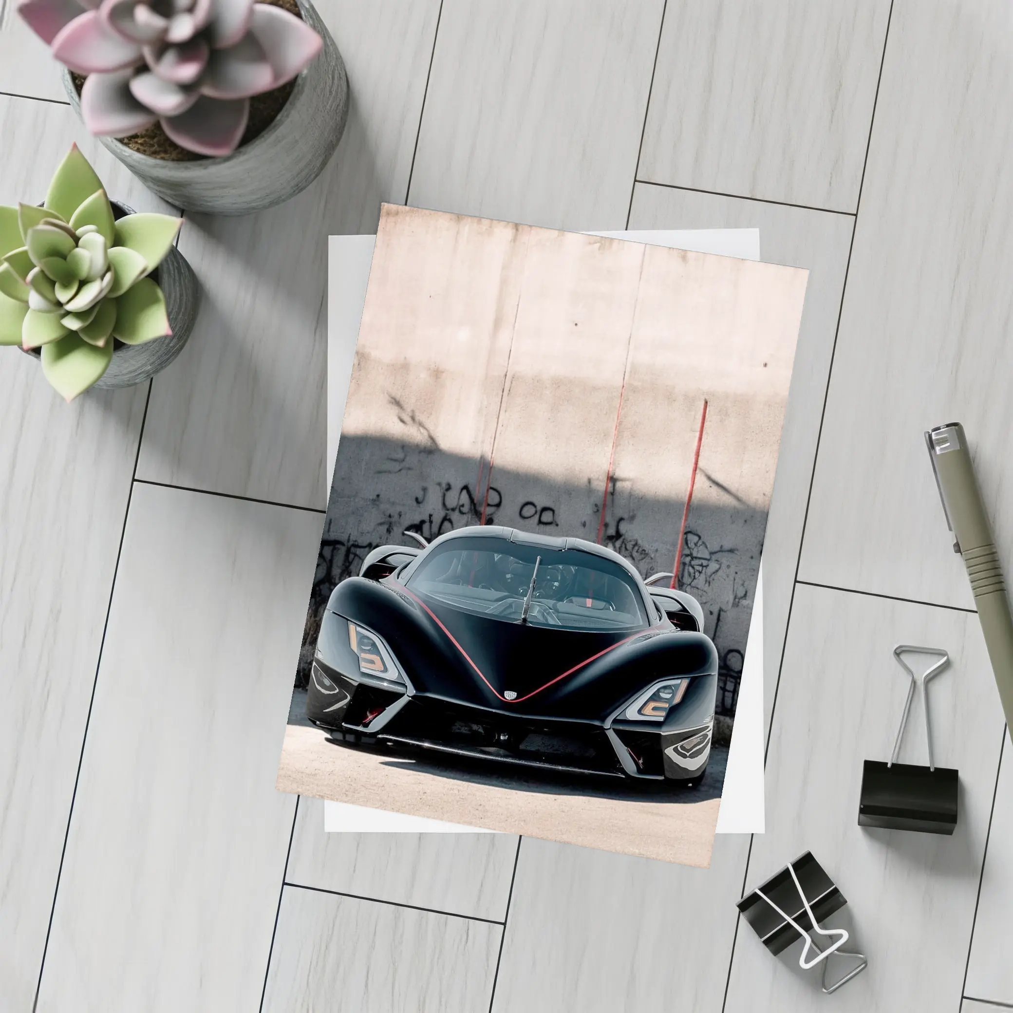 SSC North America Supercar Black Concrete Wall – Postcards