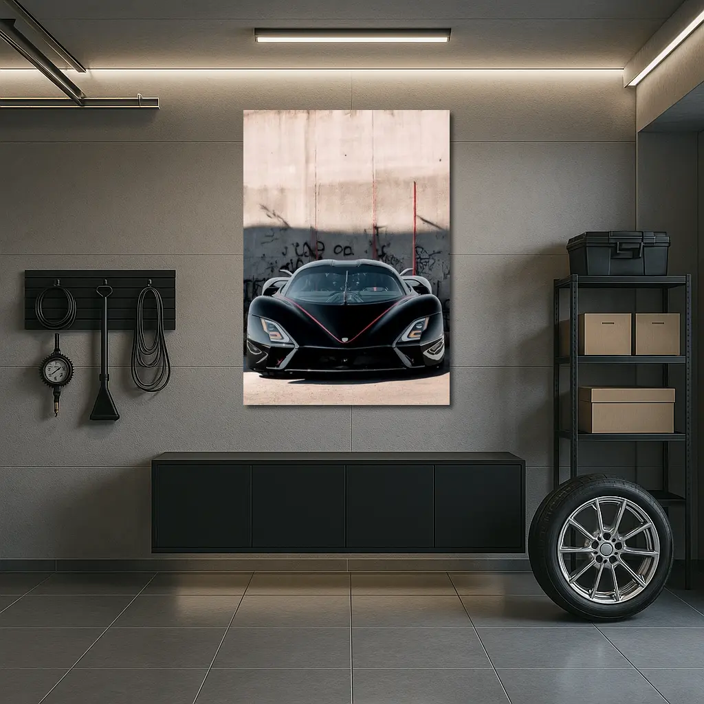 SSC North America Supercar Black Concrete Wall – Wall Art