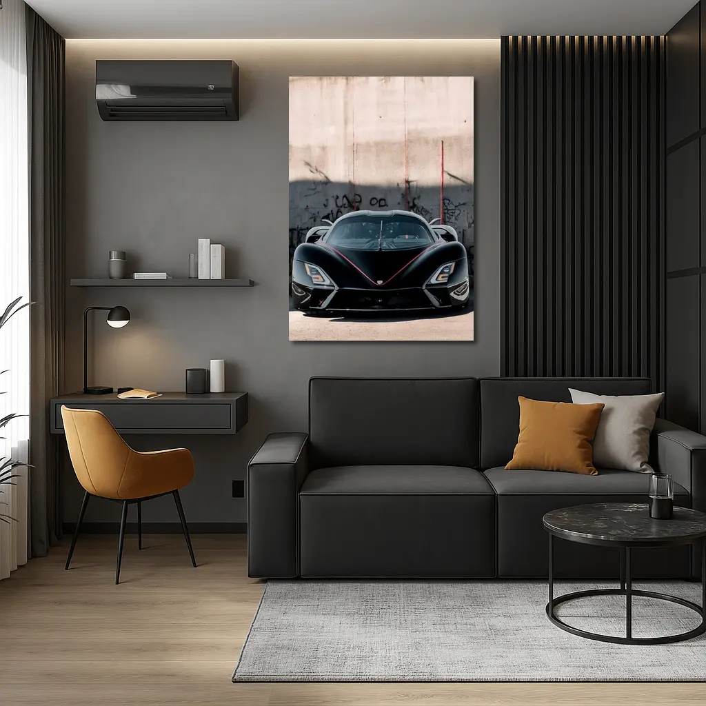 SSC North America Supercar Black Concrete Wall – Wall Art