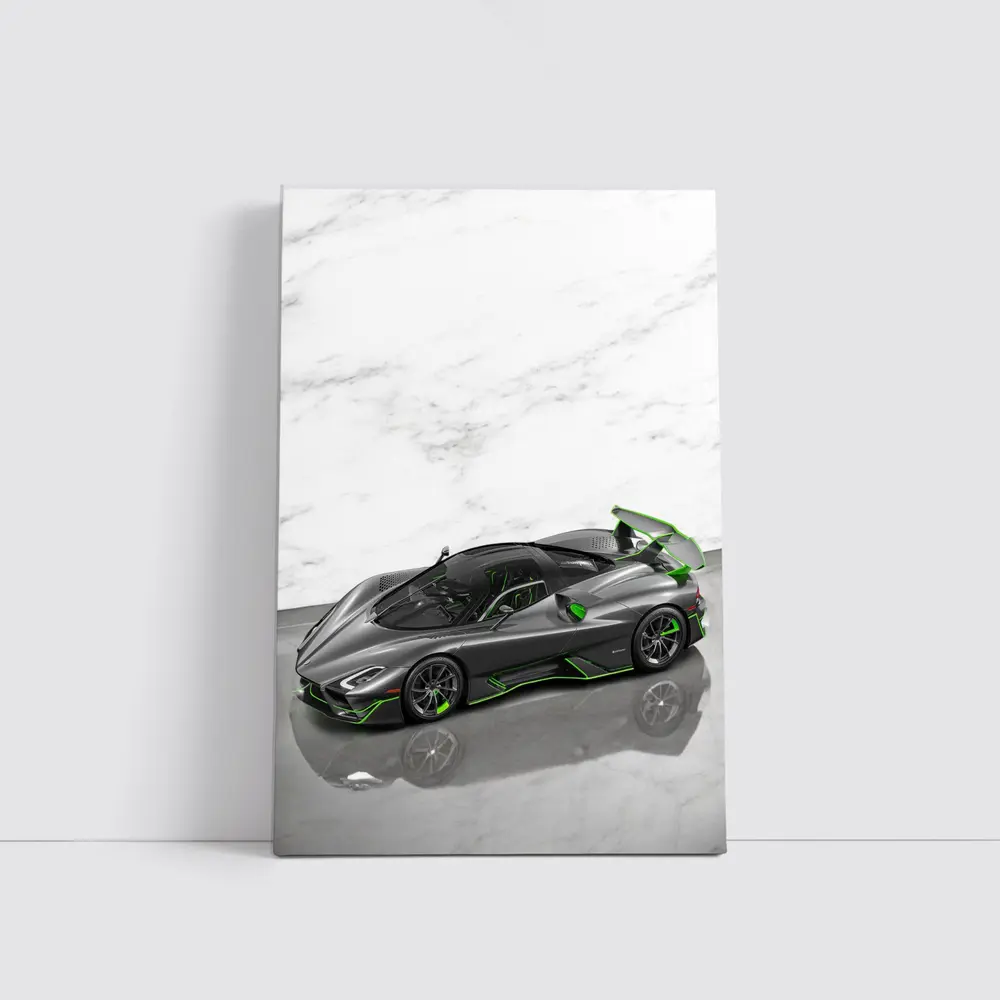 SSC North America Supercar Green Marble Background – Wall Art