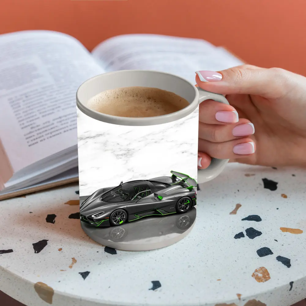 SSC North America Supercar Green Marble Background – Mugs