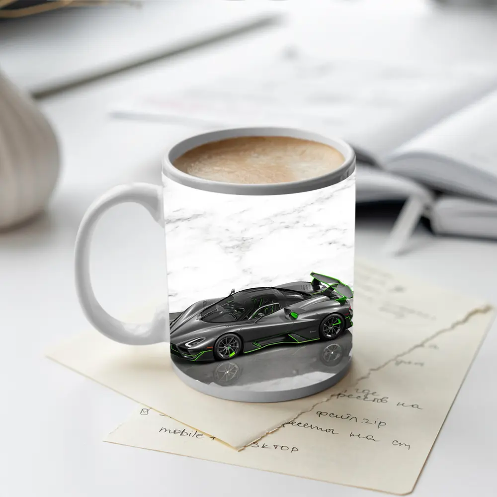 SSC North America Supercar Green Marble Background – Mugs