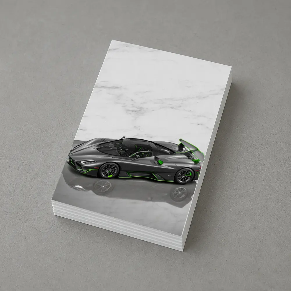 SSC North America Supercar Green Marble Background – Postcards