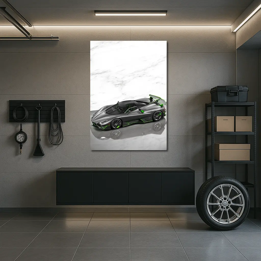 SSC North America Supercar Green Marble Background – Wall Art