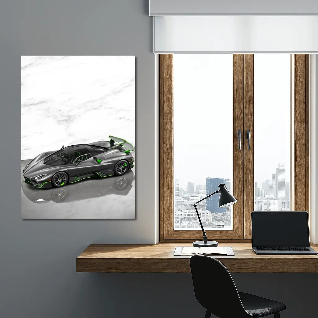 SSC North America Supercar Green Marble Background – Wall Art