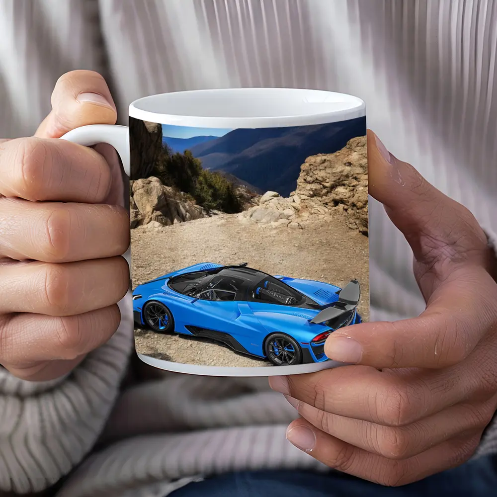SSC North America Blue Supercar Mountain Setting – Mugs