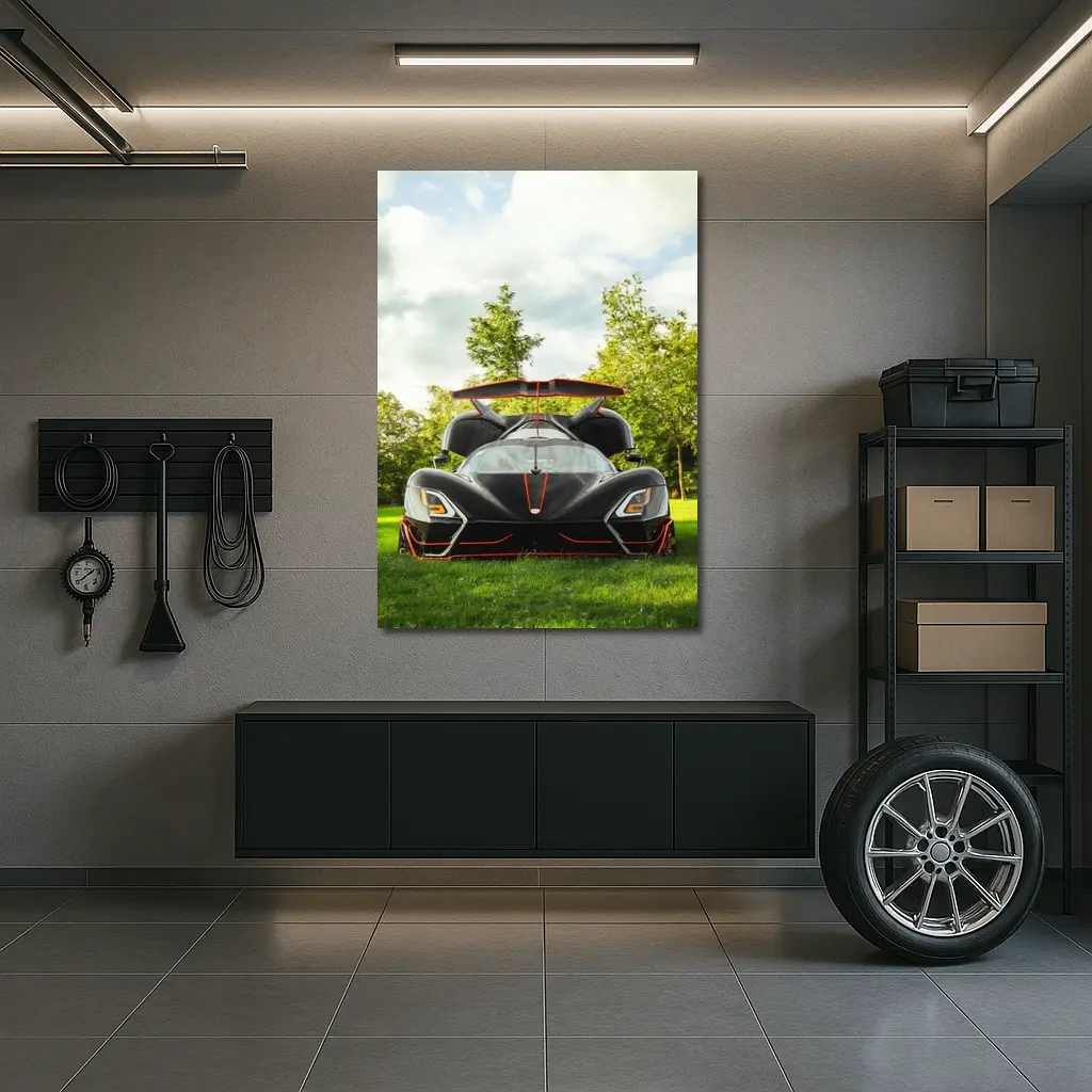 SSC Tuatara Black Supercar Green Park – Wall Art