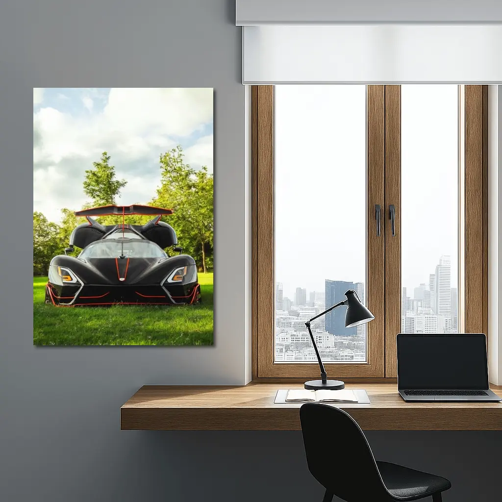 SSC Tuatara Black Supercar Green Park – Wall Art