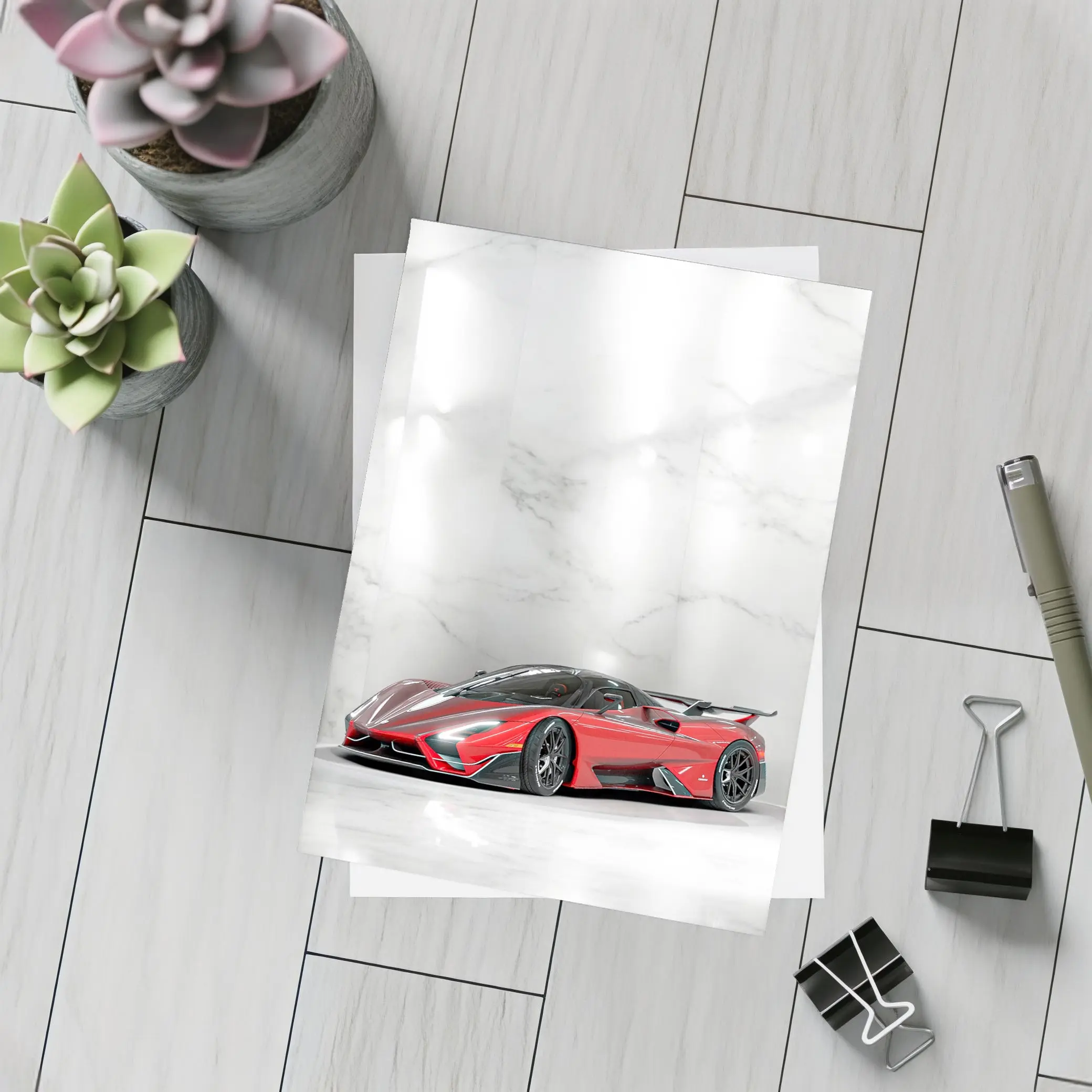 SSC North America Supercar Marble White Showroom – Postcards