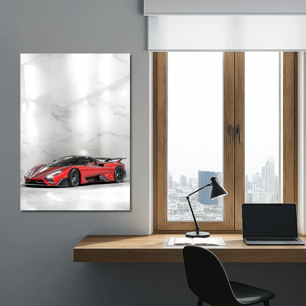 SSC North America Supercar Marble White Showroom – Wall Art